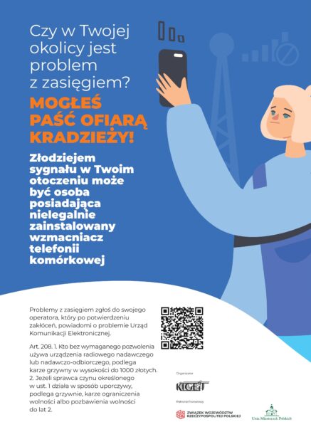 Plakat KIGEIT: Stop blokowaniu sygnału