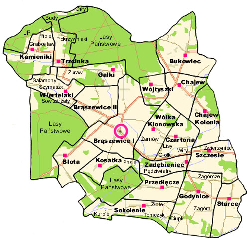 Mapa sołectw Mapa sołectw